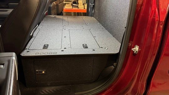 CHEVY - SILVERADO - 4TH GEN - GMC - SIERRA - 2019-PRESENT - 5TH GEN - EXPLORE SERIES - CREW CAB - SEAT DELETE PLATE SYSTEM - SECOND ROW - 100% - Premium Seat Delete Plate System by Xtreme Canopies