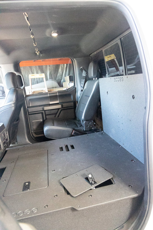 Ford F150 2015-Present 13th & 14th Gen. SuperCrew - Second Row Seat Delete Plate System - Premium Seat Delete Plate System by Xtreme Canopies