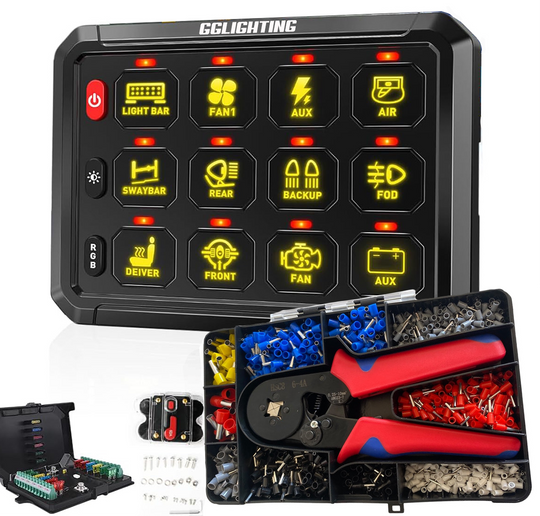 12-Gang Switch Panel With RGB And Remote Control Bluetooth App - Premium Truck Accessory by Xtreme Canopies