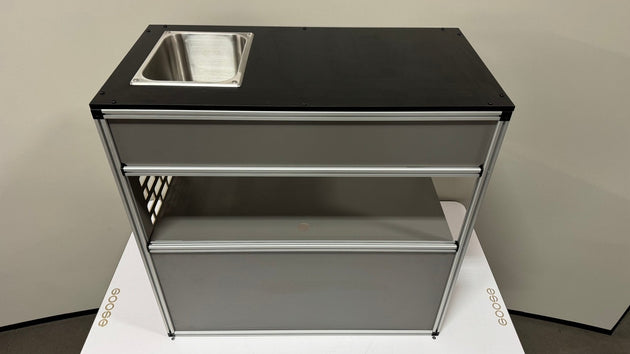 Goose Gear Camper System - Midsize Truck 6Ft Bed - Passenger Side Front Sink and Storage Utility Module - Premium Camper by Xtreme Canopies