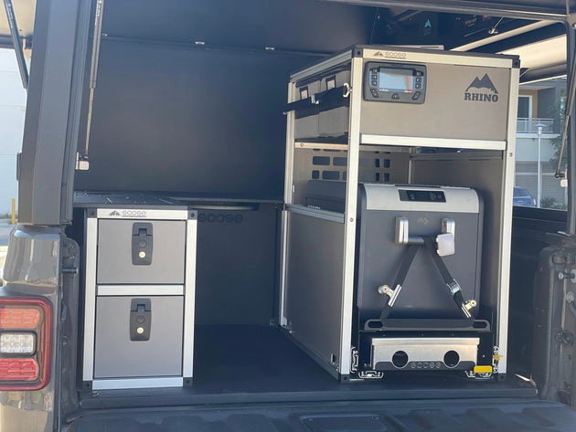 Goose Gear Camper System - Midsize Truck and Full Size Truck - Rear Passenger Side CampKitchen Module - Premium Camper by Xtreme Canopies