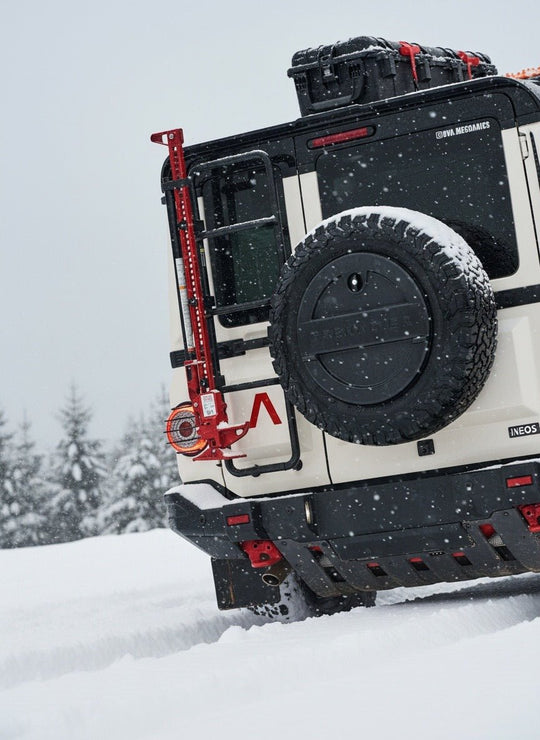 INEOS Grenadier: Ladder-Mounted Hi‑Lift Jack Carrier - Premium Truck Accessory by Xtreme Canopies