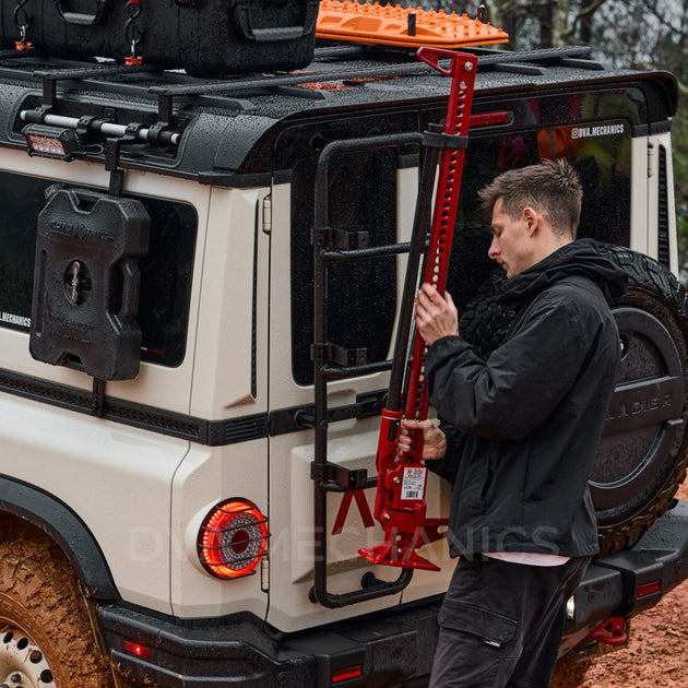INEOS Grenadier: Ladder-Mounted Hi‑Lift Jack Carrier - Premium Truck Accessory by Xtreme Canopies