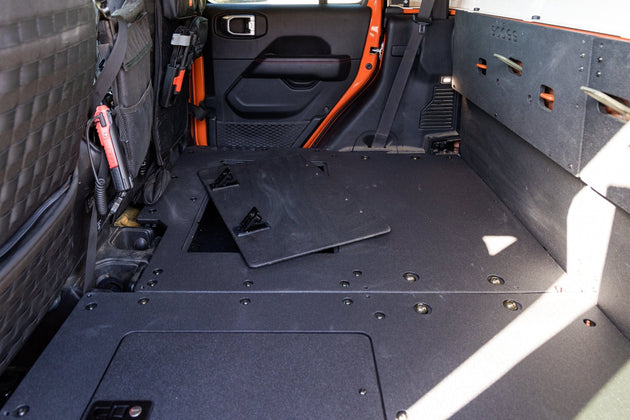 Jeep Gladiator 2019-Present JT 4 Door - Second Row Seat Delete Plate System - Extended Platform - Premium Seat Delete Plate System by Xtreme Canopies
