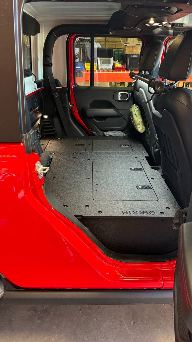 Jeep Gladiator 2019-Present JT 4 Door - Second Row Seat Delete Plate System - High Platform - Premium Seat Delete Plate System by Xtreme Canopies