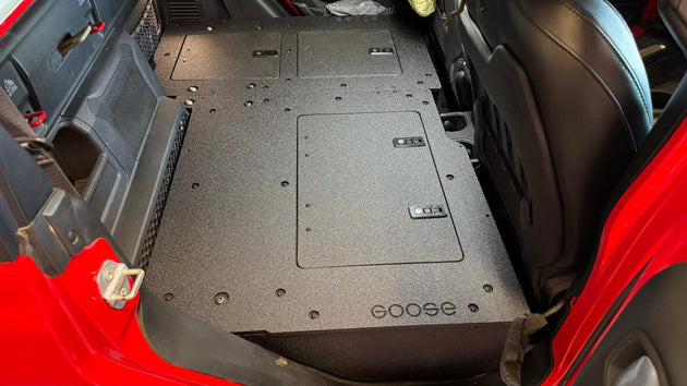 Jeep Gladiator 2019-Present JT 4 Door - Second Row Seat Delete Plate System - High Platform - Premium Seat Delete Plate System by Xtreme Canopies