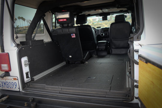 Legacy Product - Jeep Wrangler 2007-2018 JKU 4 Door - Second Row Seat Delete Plate System - Premium Seat Delete Plate System by Xtreme Canopies