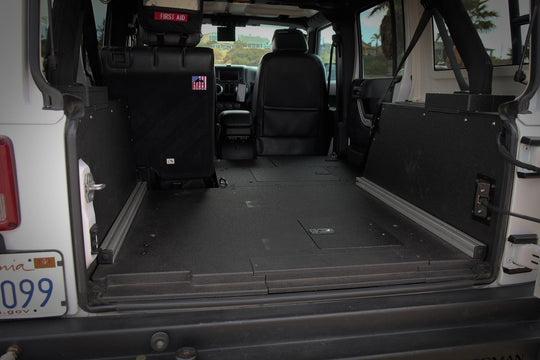 Legacy Product - Jeep Wrangler 2007-2018 JKU 4 Door - Second Row Seat Delete Plate System - Premium Seat Delete Plate System by Xtreme Canopies