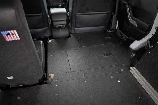 Legacy Product - Jeep Wrangler 2007-2018 JKU 4 Door - Second Row Seat Delete Plate System - Premium Seat Delete Plate System by Xtreme Canopies