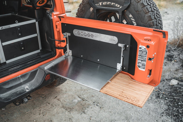Jeep Wrangler 2018-Present JL / JLU - Goose Gear Tailgate Table - Premium Goose Gear Accessories by Xtreme Canopies
