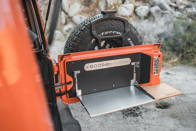 Jeep Wrangler 2018-Present JL / JLU - Goose Gear Tailgate Table - Premium Goose Gear Accessories by Xtreme Canopies