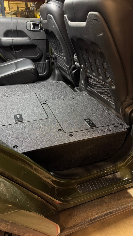 Jeep Wrangler 2018-2023 JLU 4 Door - Second Row Seat Delete Plate System - V2 - Premium Goose Gear Plate by Xtreme Canopies