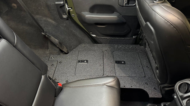 Jeep Wrangler 2018-2023 JLU 4 Door - Second Row Seat Delete Plate System - V2 - Premium Goose Gear Plate by Xtreme Canopies
