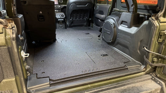 Jeep Wrangler 2018-2023 JLU 4 Door - Second Row Seat Delete Plate System - V2 - Premium Goose Gear Plate by Xtreme Canopies