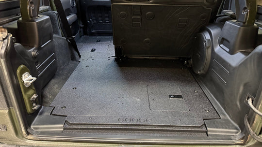 Jeep Wrangler 2018-2023 JLU 4 Door - Second Row Seat Delete Plate System - V2 - Premium Goose Gear Plate by Xtreme Canopies