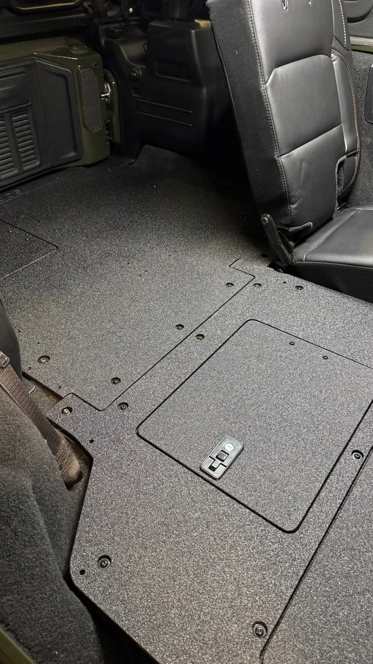 Jeep Wrangler 2018-2023 JLU 4 Door - Second Row Seat Delete Plate System - V2 - Premium Goose Gear Plate by Xtreme Canopies