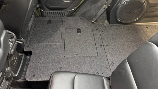 Jeep Wrangler 2018-2023 JLU 4 Door - Second Row Seat Delete Plate System - V2 - Premium Goose Gear Plate by Xtreme Canopies