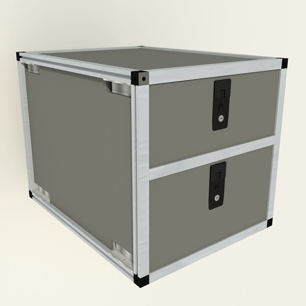 Jeep Wrangler JK/JKU 2007-2018 - Double Drawer Module - 22 3/16" Wide x 25" Depth - Premium Drawers by Xtreme Canopies