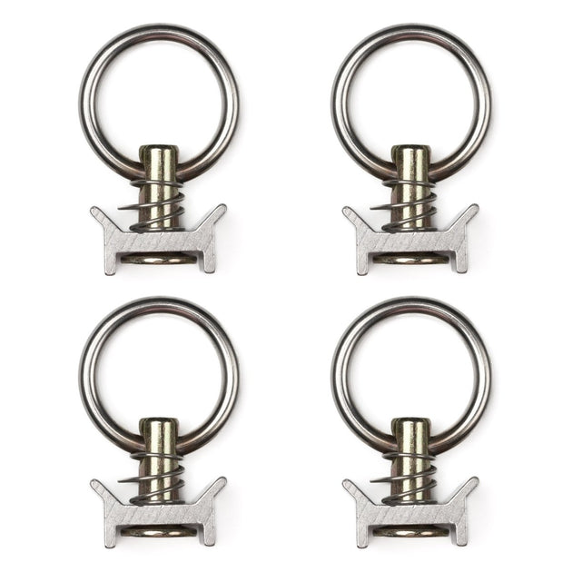 L-Track Tie Down O-Ring Fitting, Silver, 4-Pack - Premium Truck Accessory by Xtreme Canopies