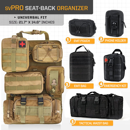 Tactical MOLLE Seat Organizer Full Set - Premium organizer by Xtreme Canopies