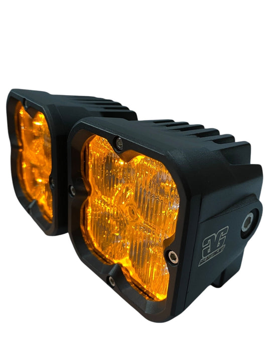 Amber Backlit Race Pod Pair Bundle With Wiring Harness - Premium Truck Accessory by Xtreme Canopies