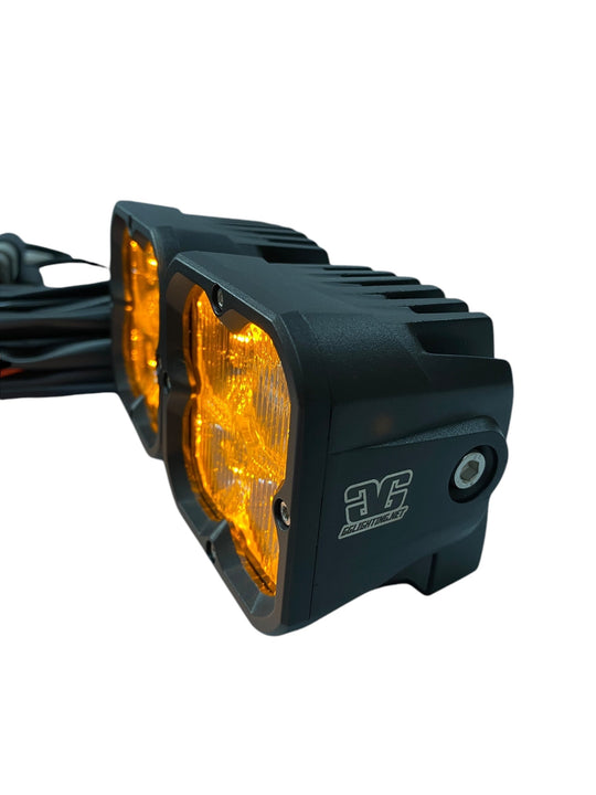 Amber Backlit Race Pod Pair Bundle With Wiring Harness - Premium Truck Accessory by Xtreme Canopies