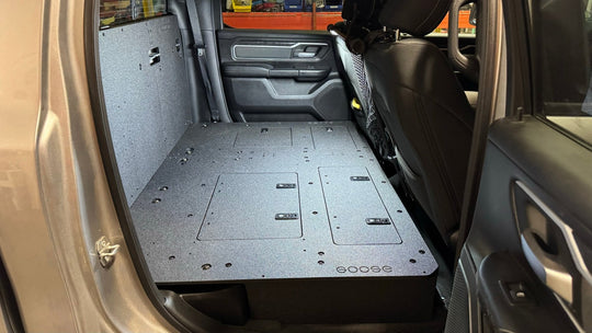 RAM - 1500 - 2019-Present - 5th Gen. - Crew Cab - Explore Series - Second Row Seat Delete Plate System - Premium Seat Delete Plate System by Xtreme Canopies
