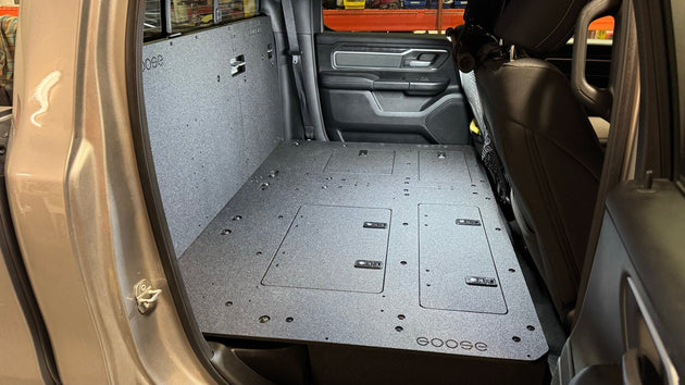 RAM - 1500 - 2019-Present - 5th Gen. - Crew Cab - Explore Series - Second Row Seat Delete Plate System - Premium Seat Delete Plate System by Xtreme Canopies