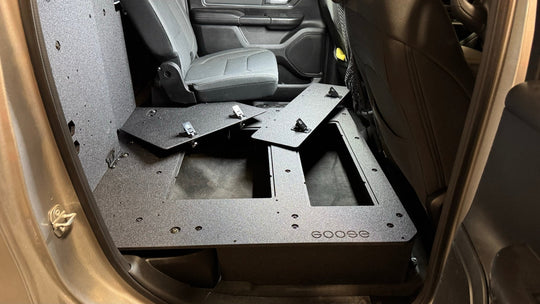 RAM - 1500 - 2019-Present - 5th Gen. - Crew Cab - Explore Series - Second Row Seat Delete Plate System - Premium Seat Delete Plate System by Xtreme Canopies