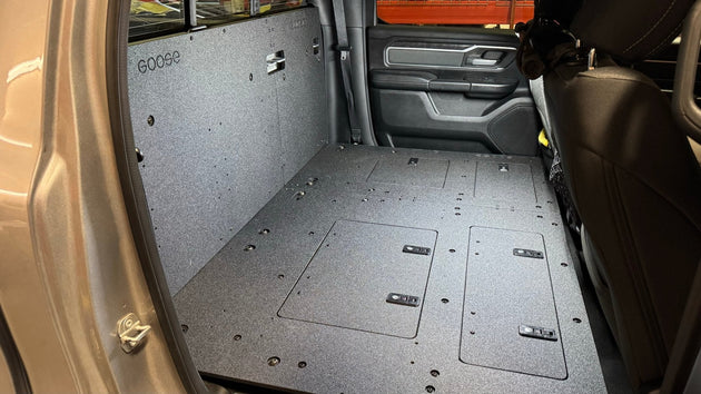 RAM - 1500 - 2019-Present - 5th Gen. - Crew Cab - Explore Series - Second Row Seat Delete Plate System - Premium Seat Delete Plate System by Xtreme Canopies