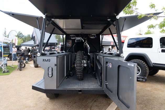 Rustic Mountain Overland Anzac GFC Moto Hauler - Passenger Side Utility Module Package - Premium Camper by Xtreme Canopies