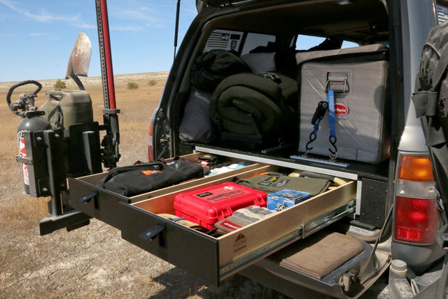 Stealth Sleep and Storage Package for Toyota Land Cruiser 1991-1997 80 Series - 43-3/8" W x 8" H x 40" D - Premium Drawers by Xtreme Canopies