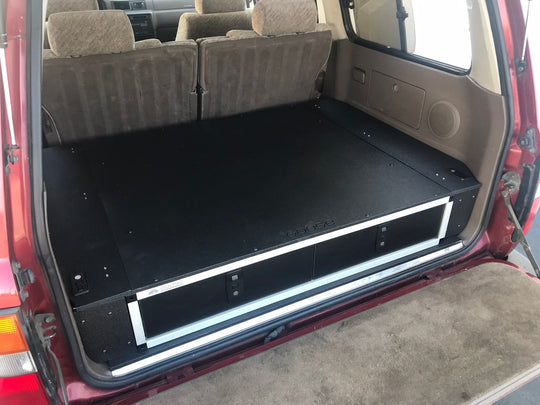 Stealth Sleep and Storage Package for Toyota Land Cruiser 1991-1997 80 Series - 43-3/8" W x 8" H x 40" D - Premium Drawers by Xtreme Canopies