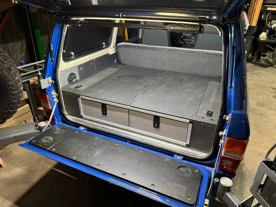 Toyota Land Cruiser 1980-1989 60 Series - Side x Side Drawer Module with Fitted Top Plate - 41 3/8"W x 9-1/2"H  x 40"D - Premium Drawers by Xtreme Canopies