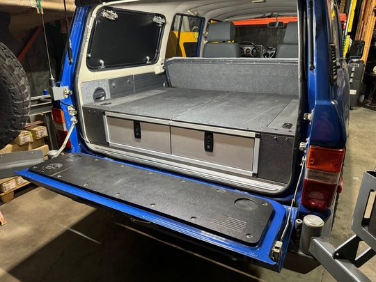 Toyota Land Cruiser 1980-1989 60 Series - Side x Side Drawer Module with Fitted Top Plate - 41 3/8"W x 9-1/2"H  x 40"D - Premium Drawers by Xtreme Canopies