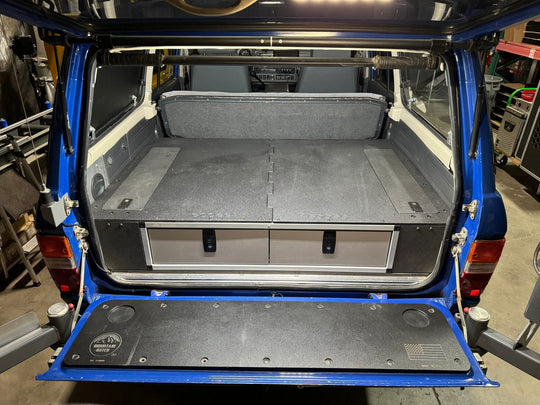 Toyota Land Cruiser 1980-1989 60 Series - Side x Side Drawer Module with Fitted Top Plate - 41 3/8"W x 9-1/2"H  x 40"D - Premium Drawers by Xtreme Canopies