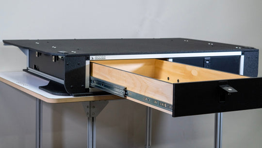 Toyota Land Cruiser 1991-1997 80 Series - Side x Side Drawer Module with Fitted Top Plate - 43-3/8" W x 8" H x 40" D - Premium Drawers by Xtreme Canopies