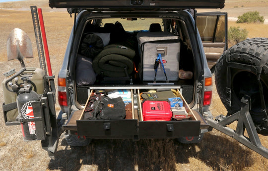 Toyota Land Cruiser 1991-1997 80 Series - Side x Side Drawer Module with Fitted Top Plate - 43-3/8" W x 8" H x 40" D - Premium Drawers by Xtreme Canopies