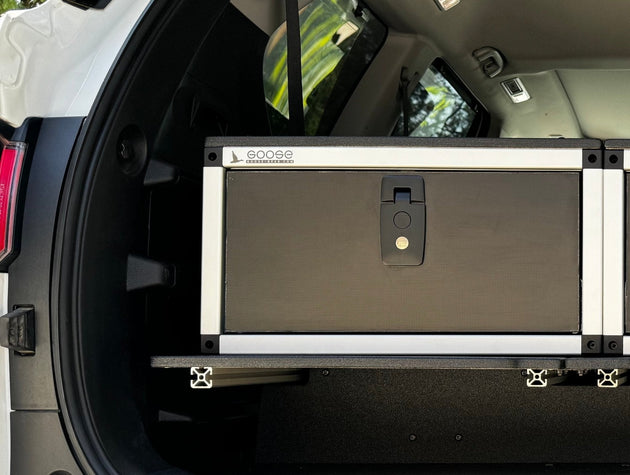 Toyota - Sequoia - 2023-Present - 3rd Gen - Explore Series - Single Drawer - 19-3/16" Width x 38" Deep x 10" High - Drawer Module with Short Drawer 20" and Storage Space Behind Drawer - Premium Drawers by Xtreme Canopies