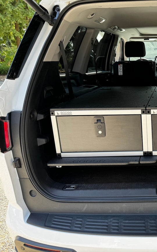 Toyota - Sequoia - 2023-Present - 3rd Gen - Explore Series - Single Drawer - 19-3/16" Width x 38" Deep x 10" High - Drawer Module with Short Drawer 20" and Storage Space Behind Drawer - Premium Drawers by Xtreme Canopies