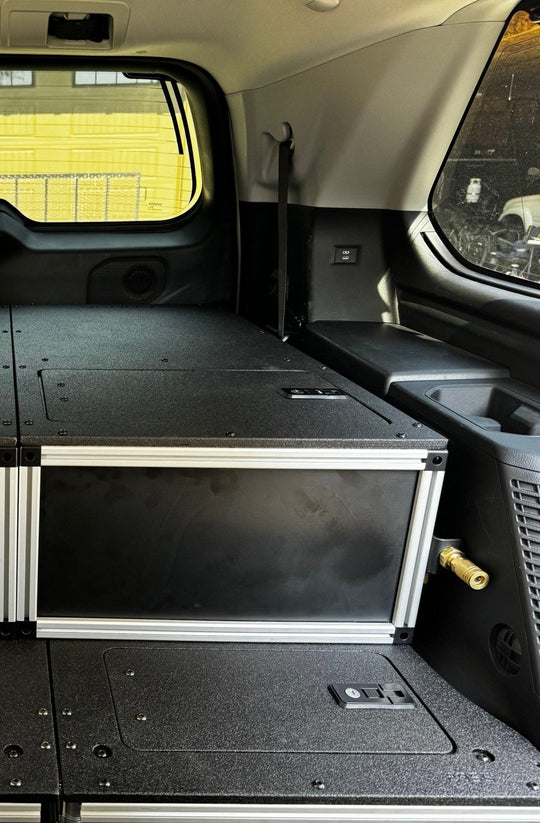 Toyota - Sequoia - 2023-Present - 3rd Gen - Explore Series - Single Drawer - 19-3/16" Width x 38" Deep x 10" High - Drawer Module with Short Drawer 20" and Storage Space Behind Drawer - Premium Drawers by Xtreme Canopies