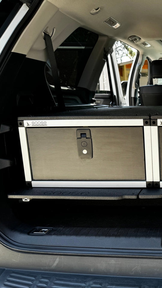 Toyota - Sequoia - 2023-Present - 3rd Gen - Explore Series - Single Drawer - 19-3/16" Width x 38" Deep x 10" High - Drawer Module with Short Drawer 20" and Storage Space Behind Drawer - Premium Drawers by Xtreme Canopies