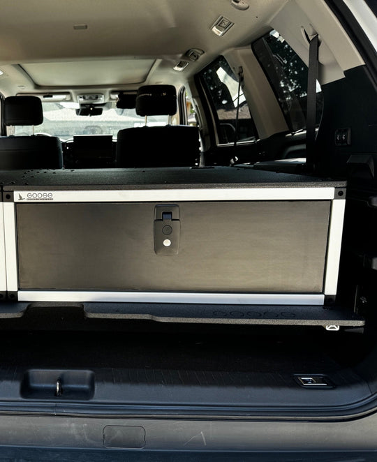 Toyota - Sequoia - 2023-Present - 3rd Gen - Explore Series - Single Drawer - 28-3/16" Width x 38" Deep x 10" High - Drawer Module with Short Drawer 20" and Storage Space Behind - Premium Drawers by Xtreme Canopies
