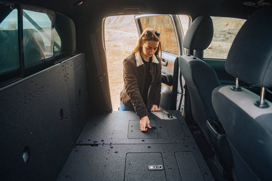 Toyota Tacoma 2005-2023 2nd and 3rd Gen Double Cab Version 2 - Second Row Seat Delete Plate System - Premium Seat Delete Plate System by Xtreme Canopies
