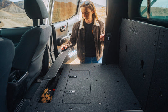 Toyota Tacoma 2005-2023 2nd and 3rd Gen Double Cab Version 2 - Second Row Seat Delete Plate System - Premium Seat Delete Plate System by Xtreme Canopies