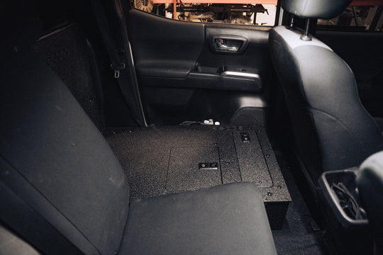 Toyota Tacoma 2005-2023 2nd and 3rd Gen Double Cab Version 2 - Second Row Seat Delete Plate System - Premium Seat Delete Plate System by Xtreme Canopies