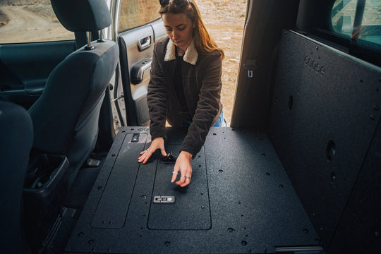 Toyota Tacoma 2005-2023 2nd and 3rd Gen Double Cab Version 2 - Second Row Seat Delete Plate System - Premium Seat Delete Plate System by Xtreme Canopies
