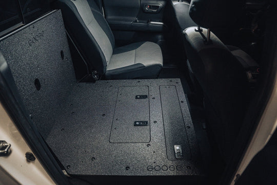Toyota Tacoma 2005-2023 2nd and 3rd Gen Double Cab Version 2 - Second Row Seat Delete Plate System - Premium Seat Delete Plate System by Xtreme Canopies