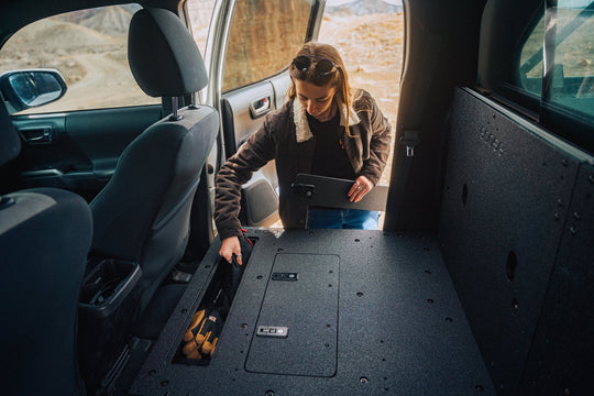 Toyota Tacoma 2005-2023 2nd and 3rd Gen Double Cab Version 2 - Second Row Seat Delete Plate System - Premium Seat Delete Plate System by Xtreme Canopies
