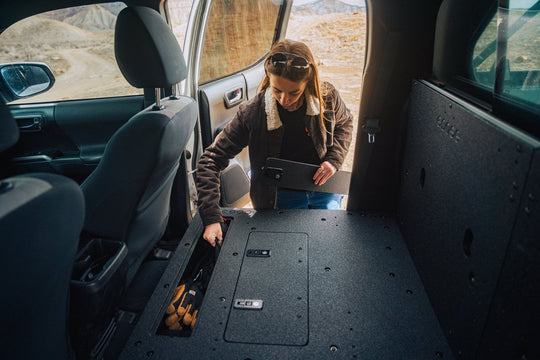 Toyota Tacoma 2005-2023 2nd and 3rd Gen Double Cab Version 2 - Second Row Seat Delete Plate System - Premium Seat Delete Plate System by Xtreme Canopies